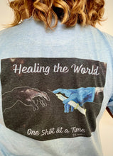 Load image into Gallery viewer, HEALING THE WORLD SHIRT UNISEX - HEATHER BLUE
