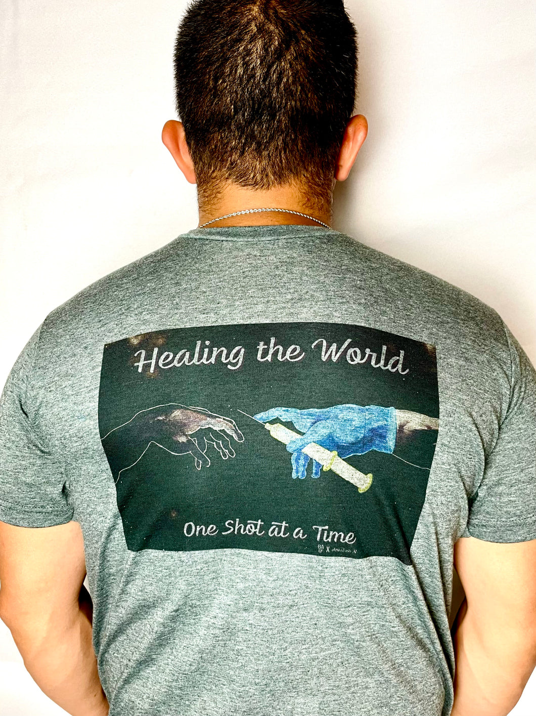 HEALING THE WORLD SHIRT UNISEX - CHARCOAL GRAY